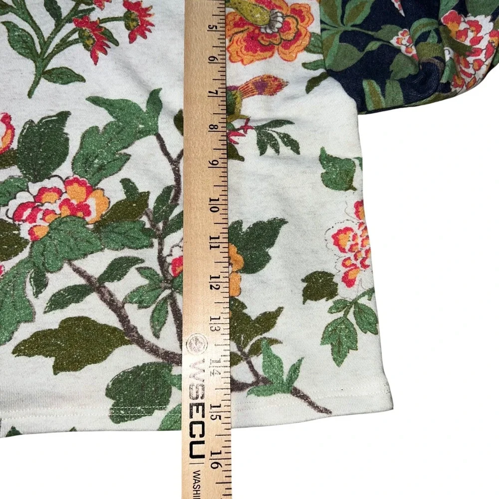 Anthropologie Daily Practice‎ Oversized Boxy Cropped Mock Neck Floral Sweatshirt - Picture 5 of 5